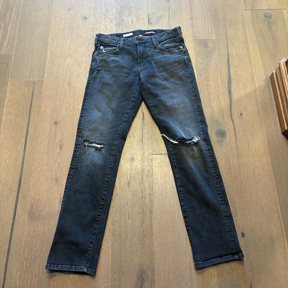Anthropologie Pilcro $148 The Relaxed Straight Jeans 27/4 Washed black mid rise - Picture 2 of 16